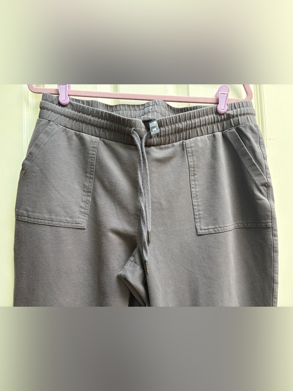 32 DEGREES Cool Women’s Twill ‘Olive Green’ Jogger Pants Sz L. - Picture 2 of 6